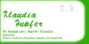 klaudia hupfer business card